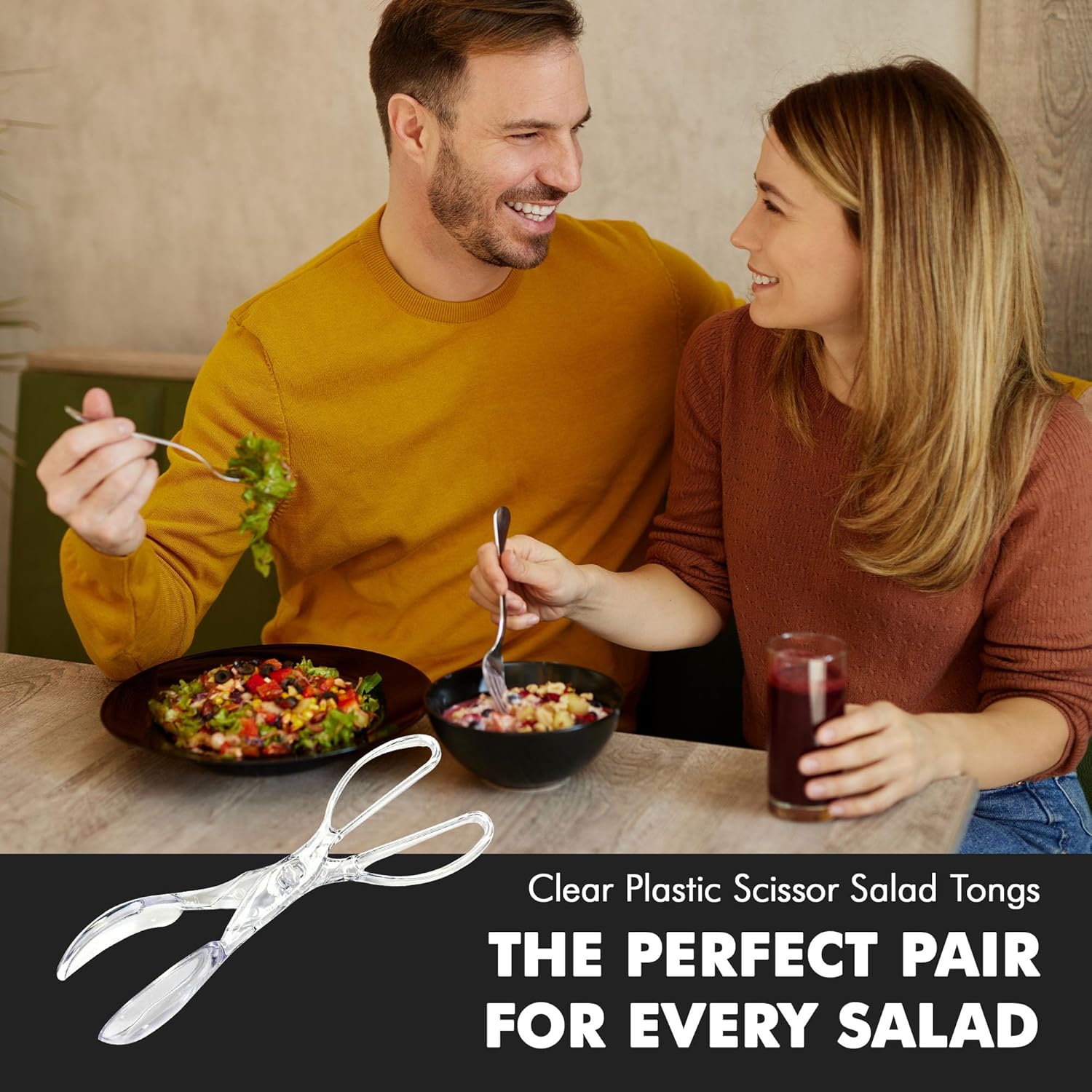 Chef Craft Premium Salad Scissor Tongs, 11.25 inch, Clear - Image 7