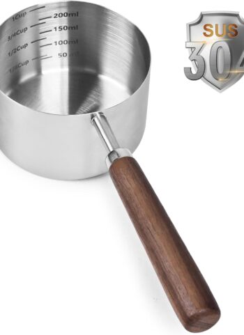 Dog-Cat Food-Scoop Measuring-Cup - 304 stainless steel material.1-Cup capacity. Precision scale measurements
